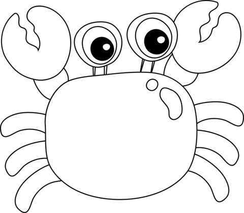 Cute Crab Coloring Page